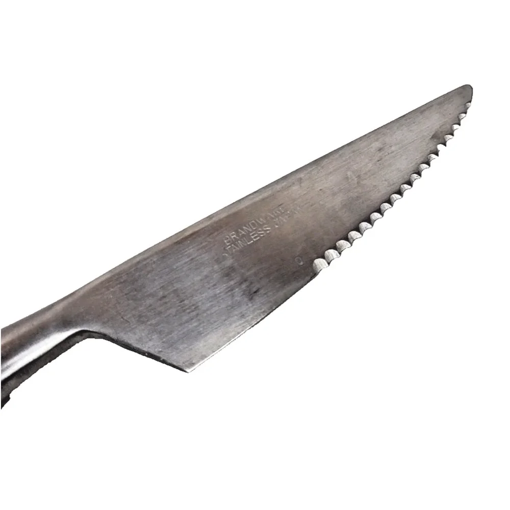 Vintage Brandware Stainless Steel Serrated Steak Knife Japan Black Handle